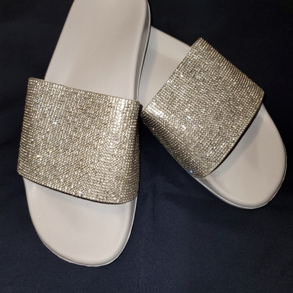David's Bridal Shoes - Davids Bridal Embellished Wedding Slides White SZ 11 Brand New